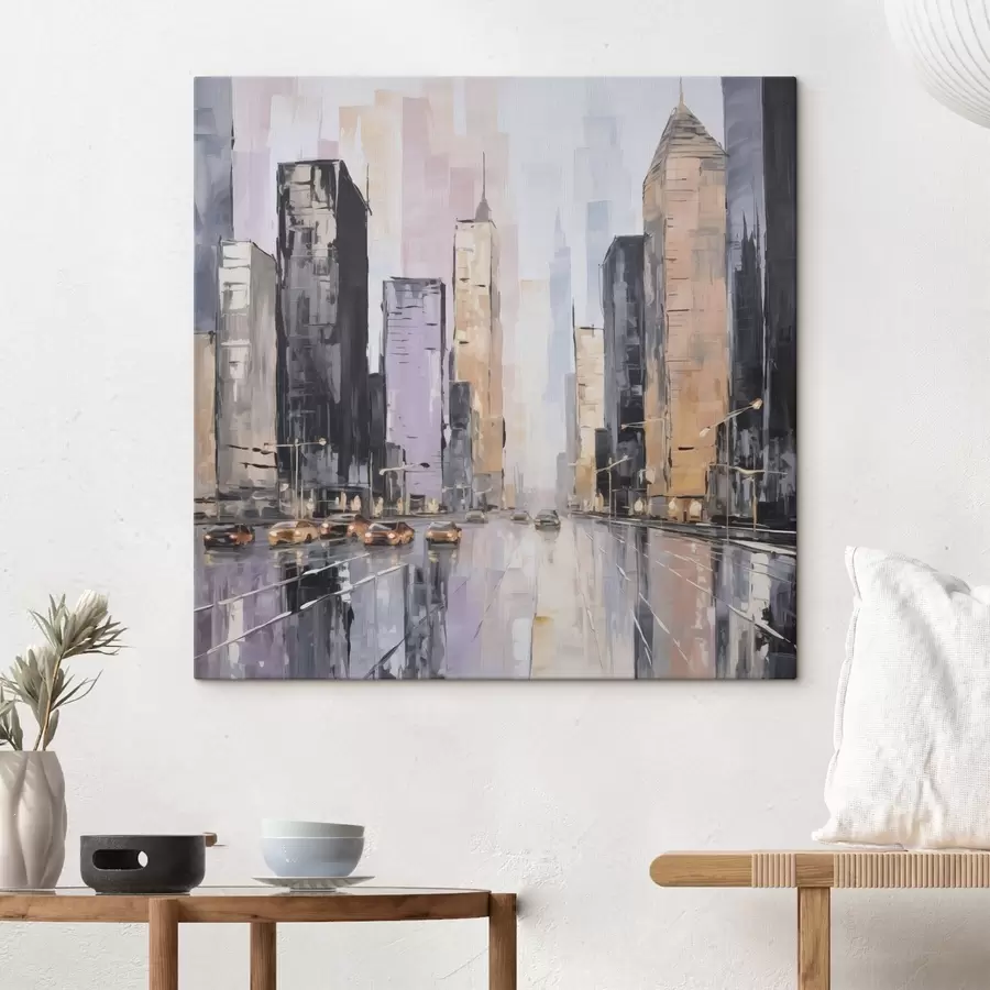  Schilderijen Abstracte imitatie van een stadsgezicht uit de schilderkunst s46753