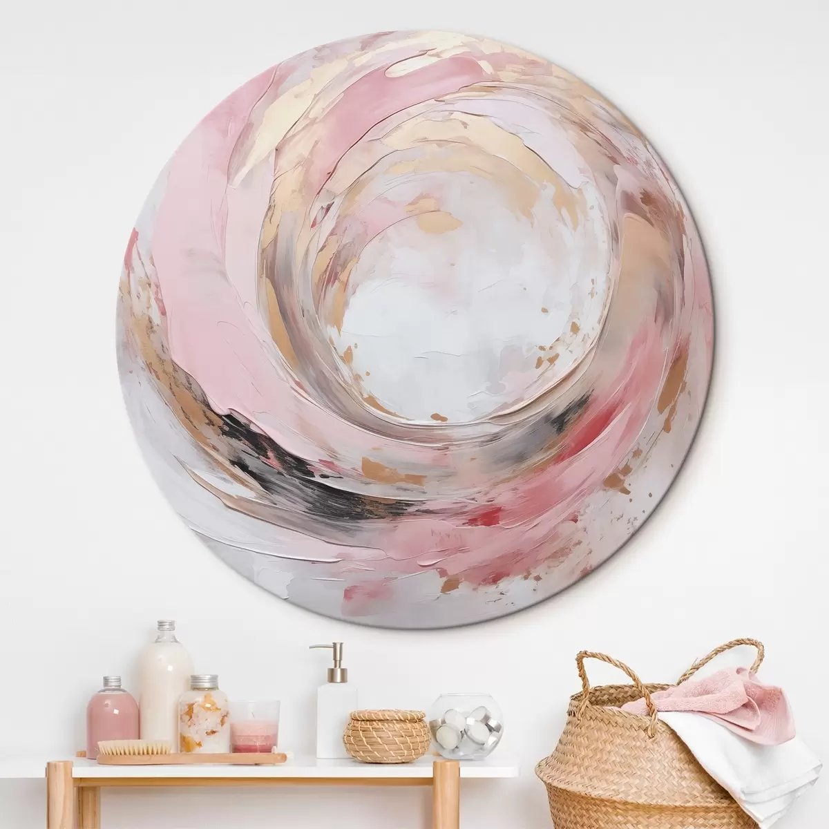 Ronde schilderijen Wervelwind, imitatie schilderij r46744