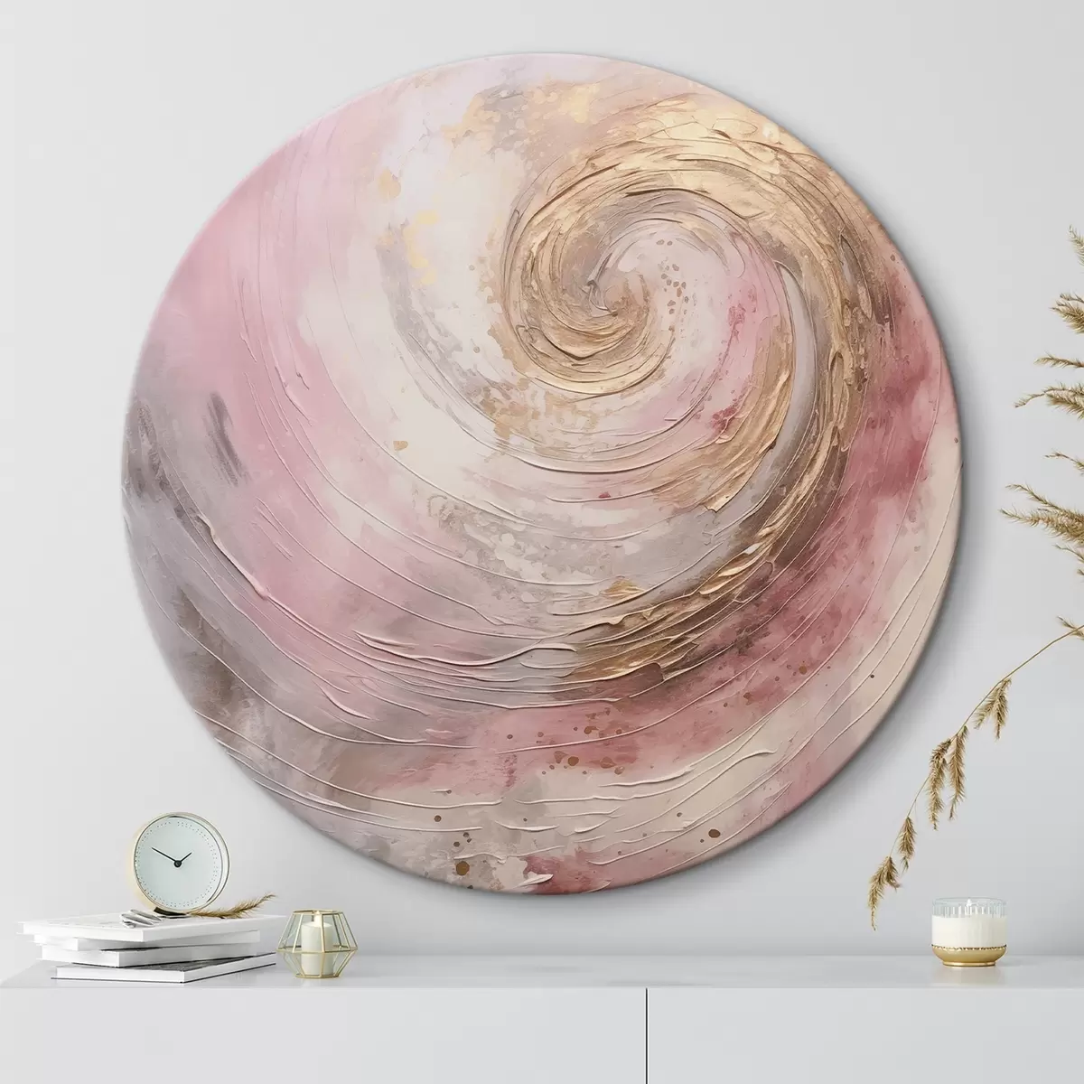 Ronde schilderijen Abstracte werveling, imitatie schilderij r46745