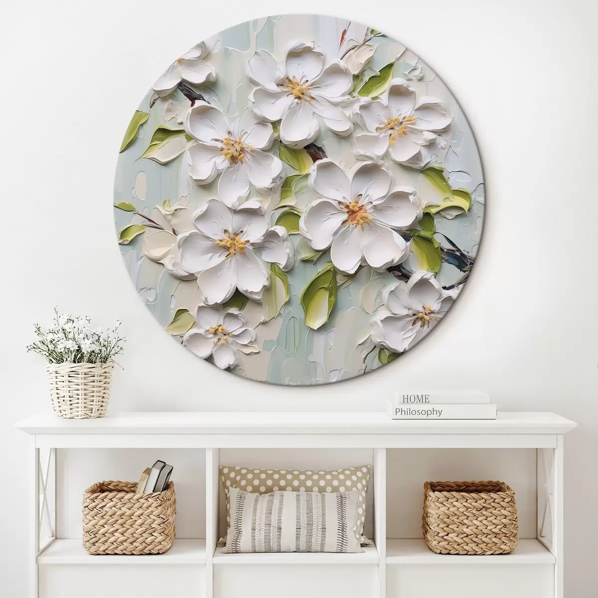 Ronde schilderijen Bloemen imitatieschilderij r46754