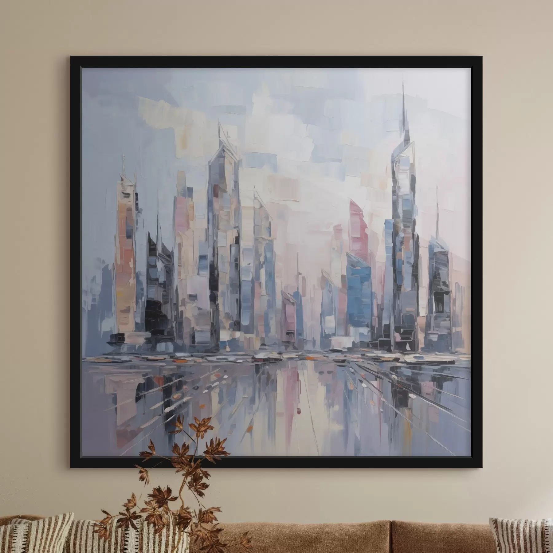 Fotobehang Abstracte imitatie van schilderkunst in de stad f46752