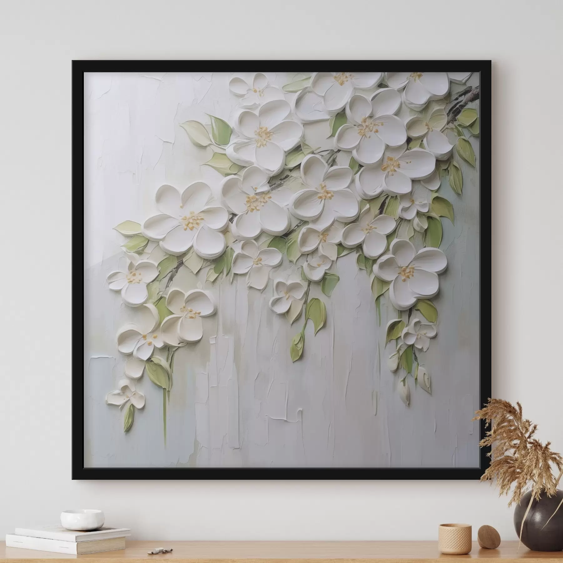 Fotobehang Abstracte bloemen imitatie van schilderkunst f46755