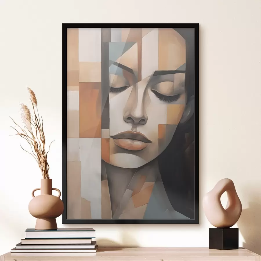 Fotobehang Kubistisch vrouwenportret f46730