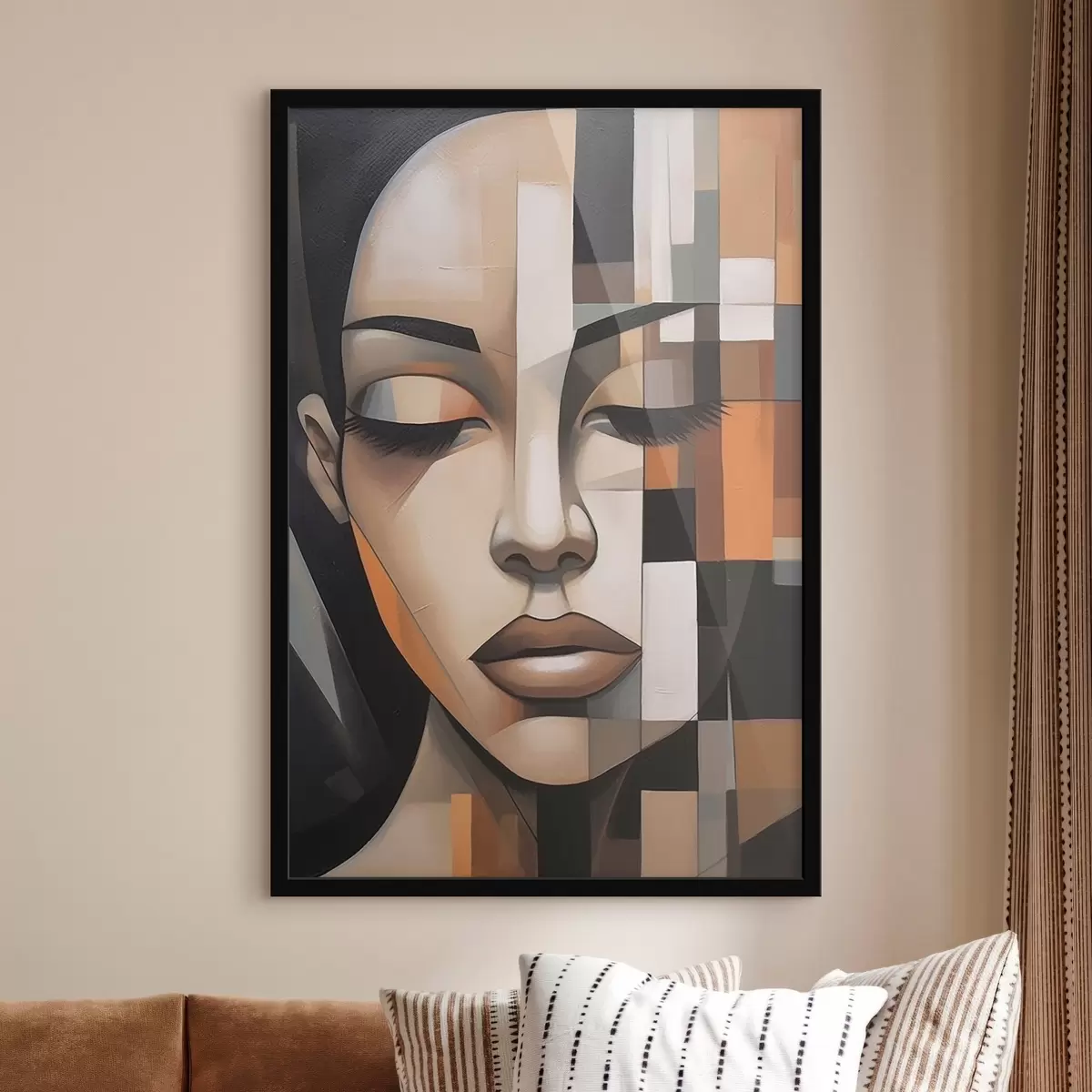 Poster Kubistisch vrouwenportret f46731