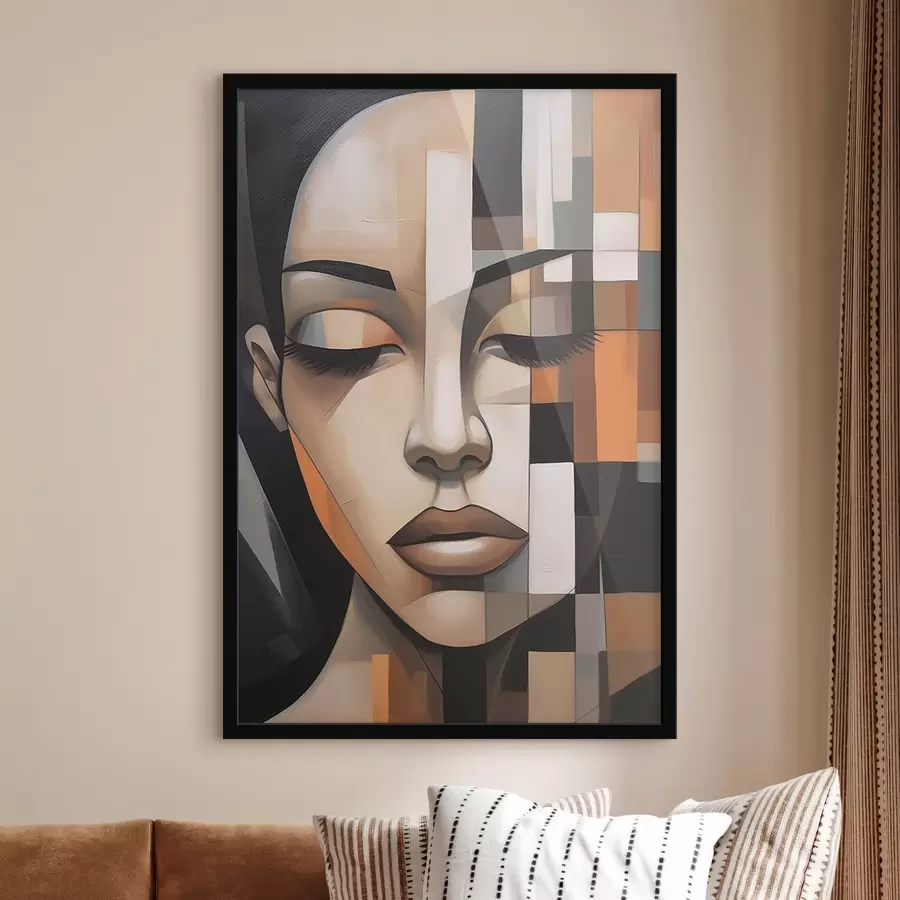 Fotobehang Kubistisch vrouwenportret f46731