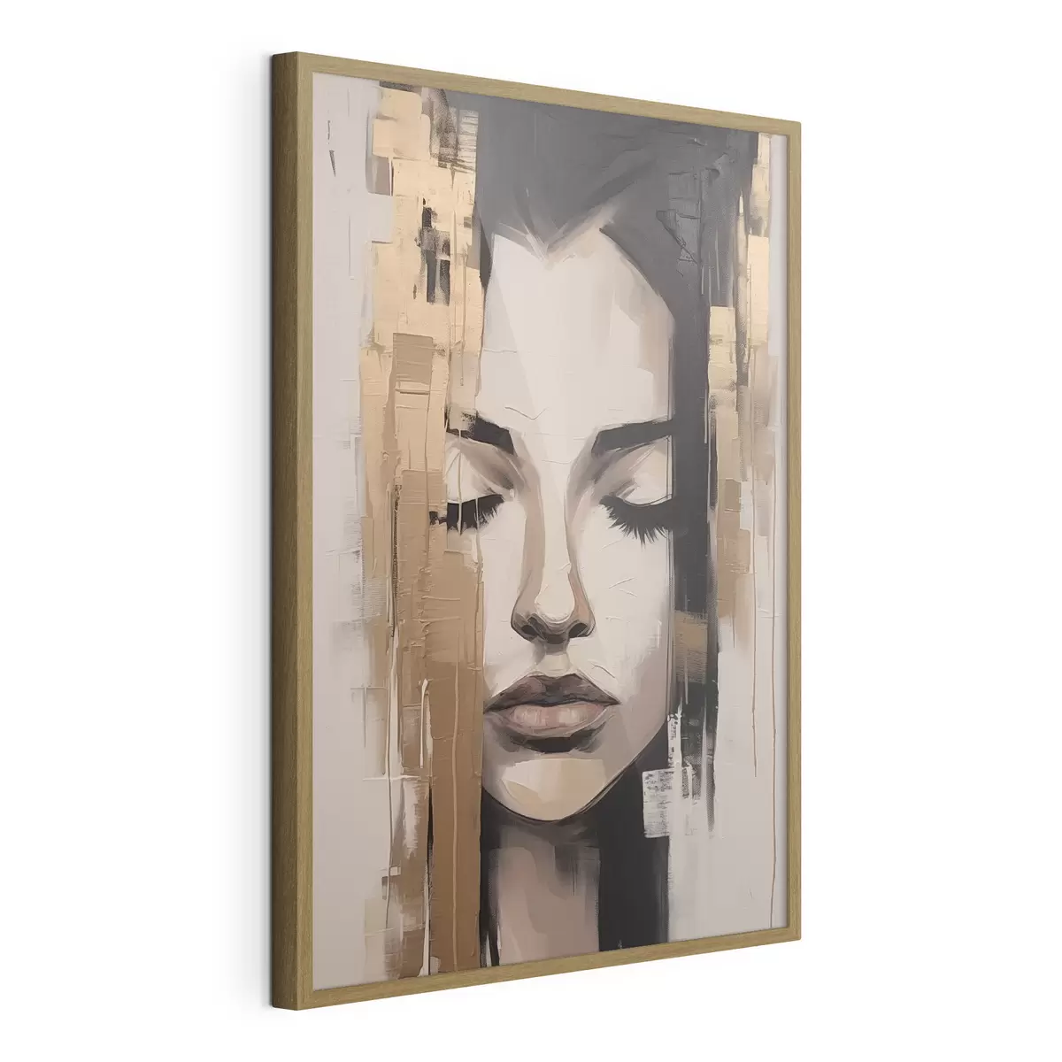 Poster Portret van een vrouw. Abstracte penseelstreken f46733