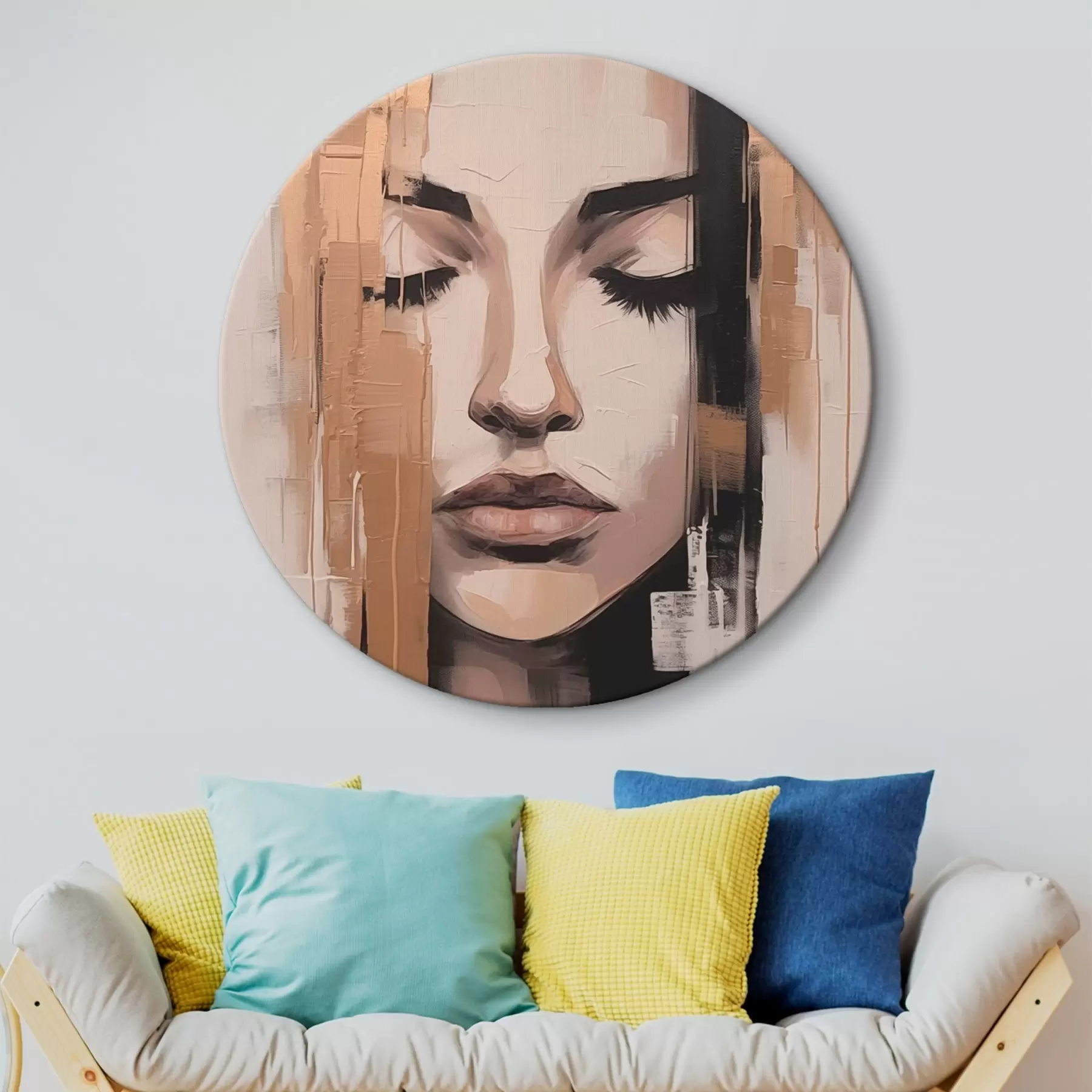  Schilderijen Portret van een vrouw. Abstracte penseelstreken r46733