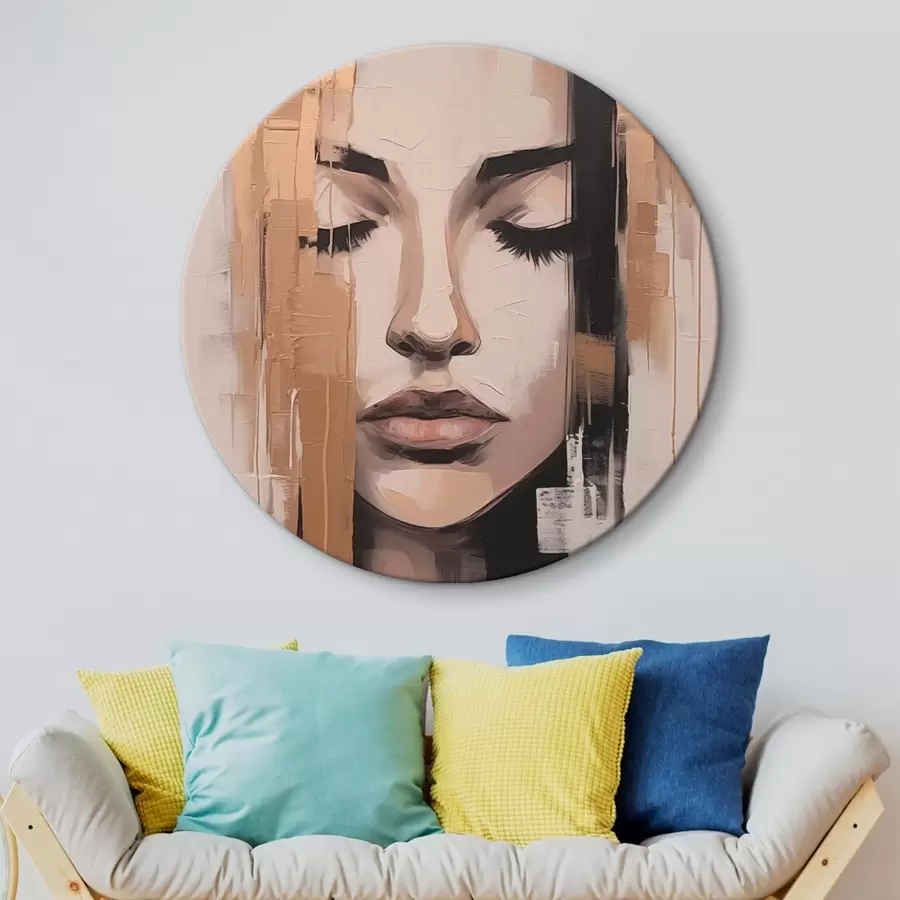  Schilderijen Portret van een vrouw. Abstracte penseelstreken r46733