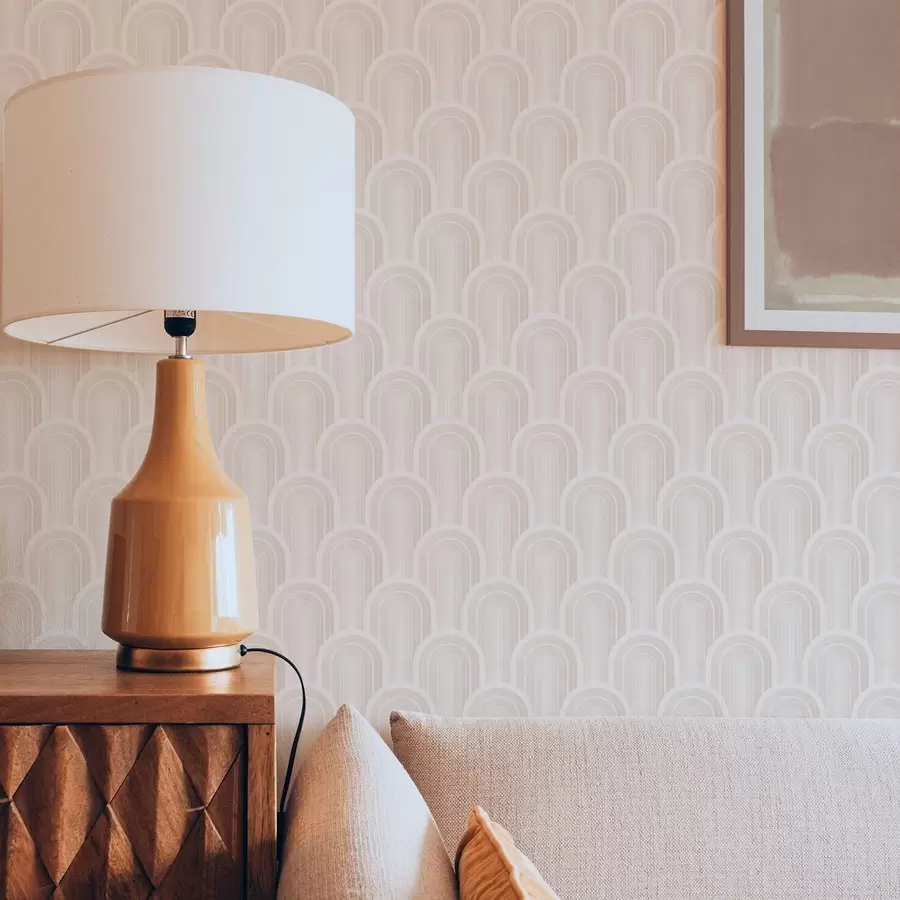 Fotobehang Kleine boogmodules in warme crème-beige tinten a00924