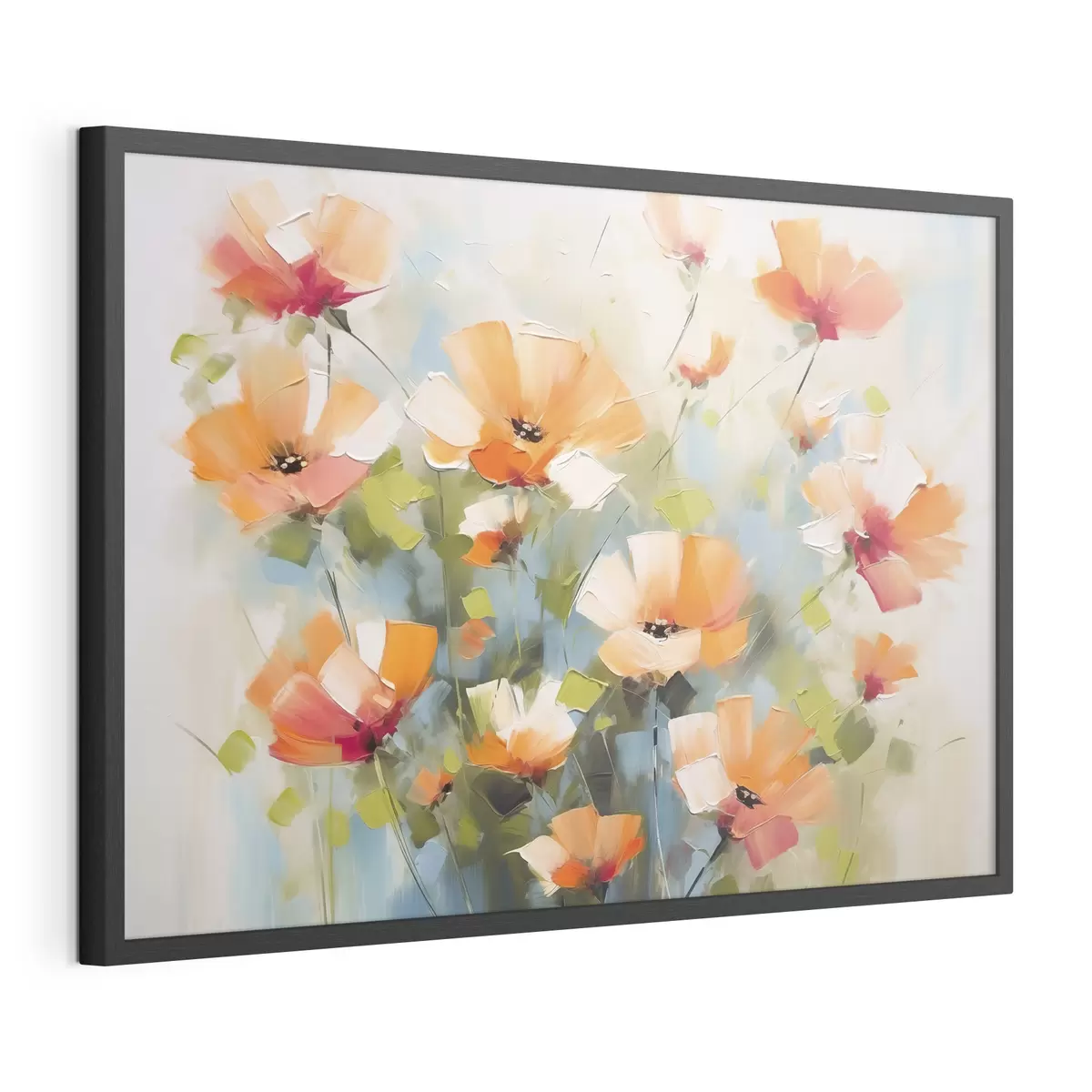 Poster Abstracte bloemen imitatie van schilderkunst f46764