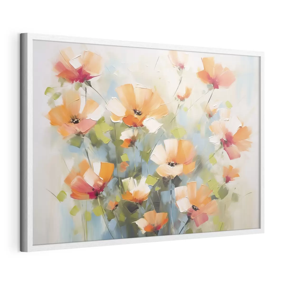 Poster Abstracte bloemen imitatie van schilderkunst f46764