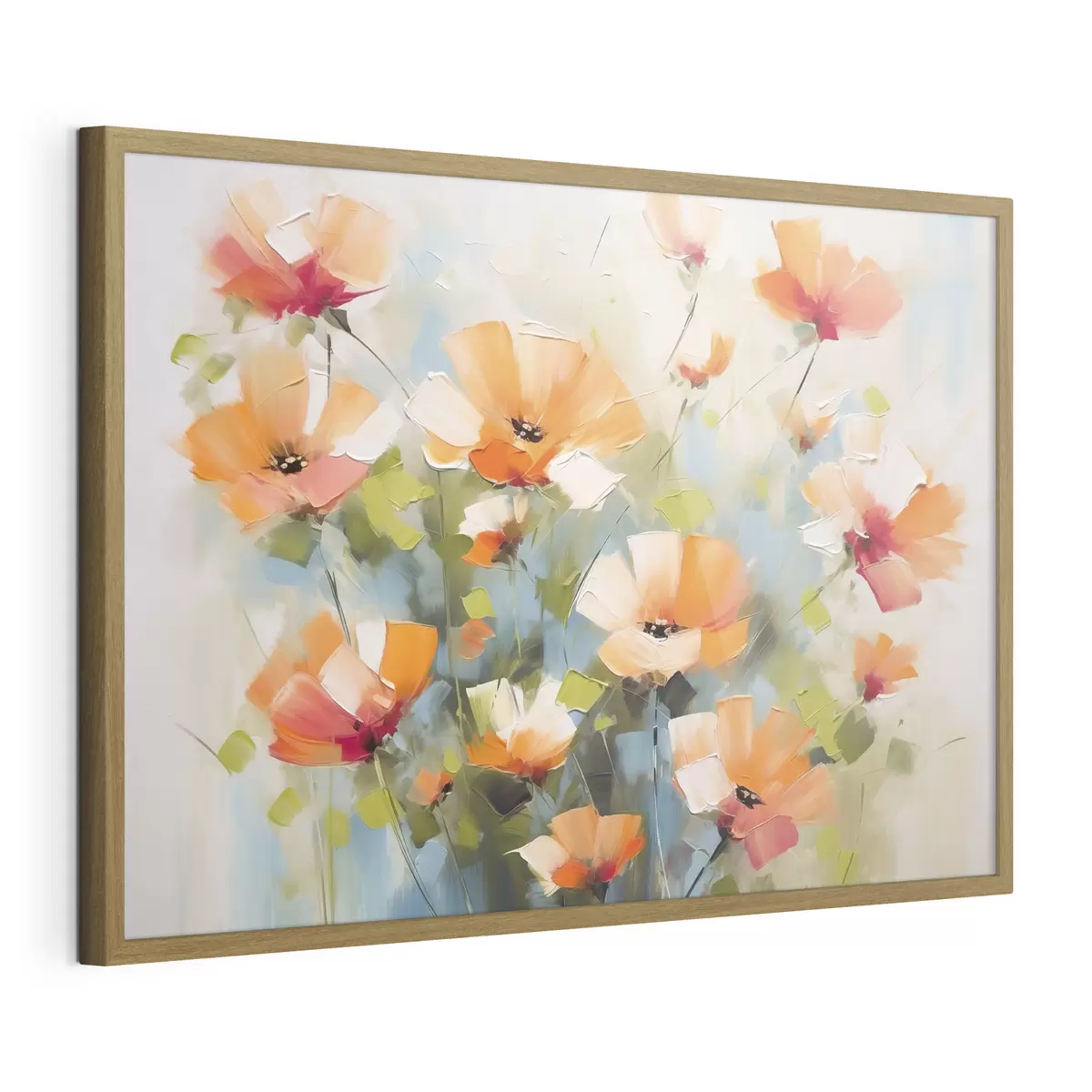 Poster Abstracte bloemen imitatie van schilderkunst f46764