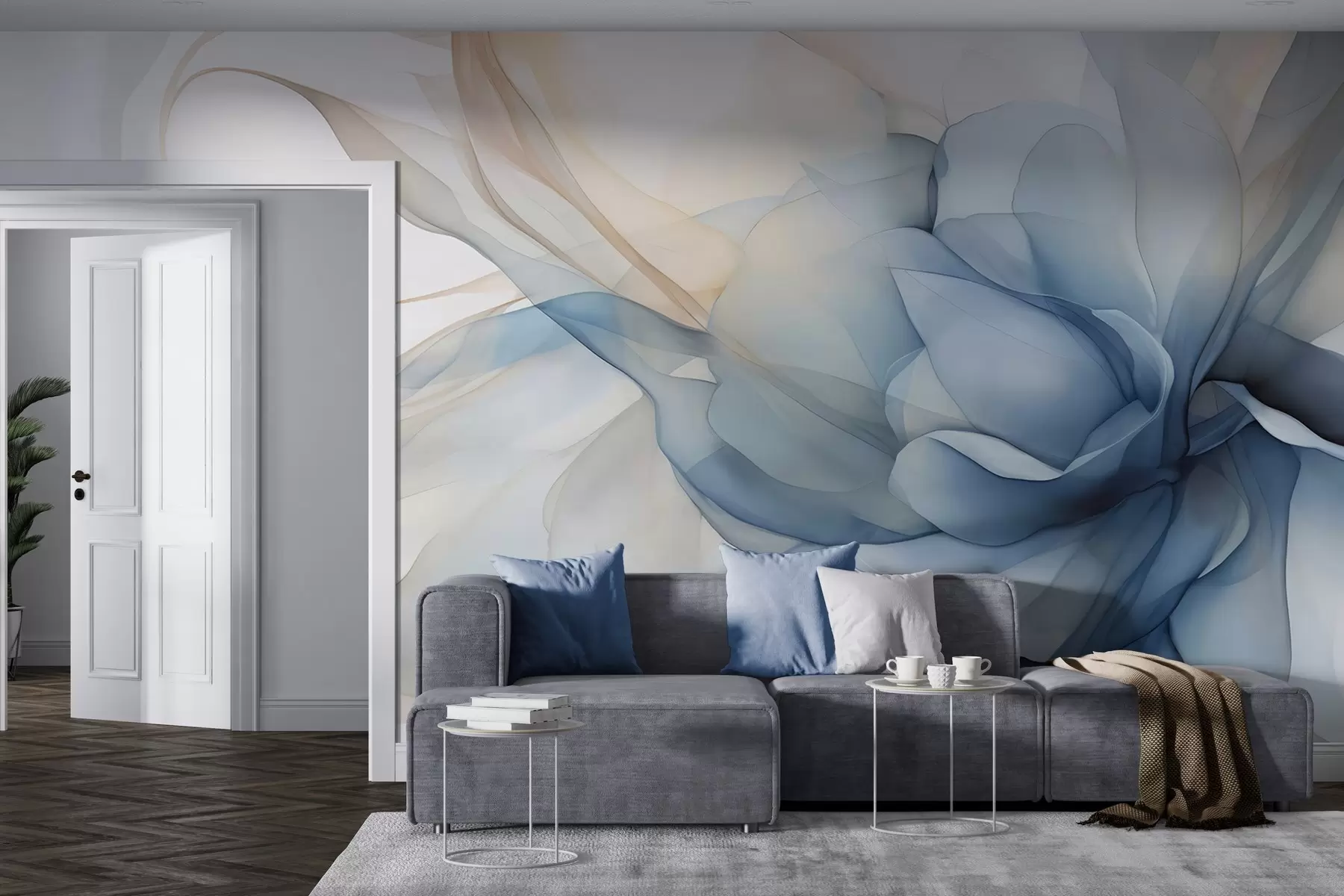 Fotobehang Delicate bloemen sluier w04944
