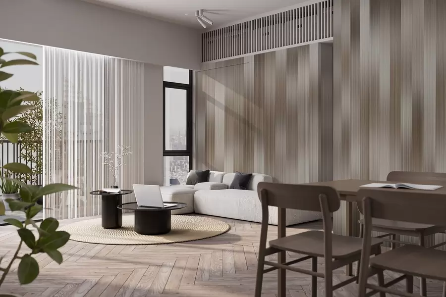 Fotobehang Harmonie van verticale lijnen w04952v1