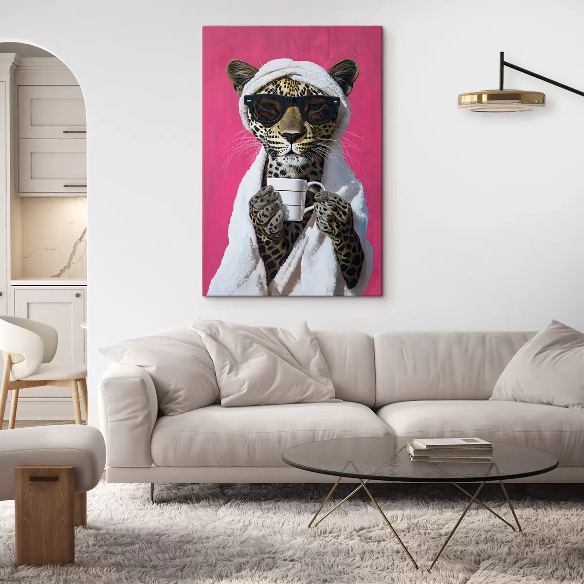  Schilderijen Cheetah met koffie s46791