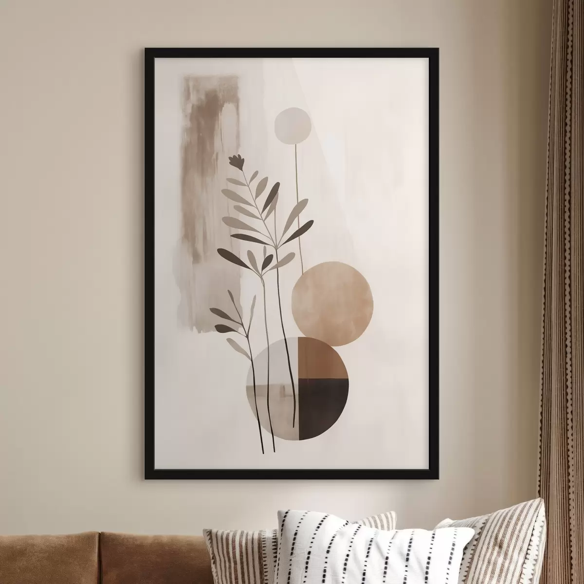 Poster Abstractie met een plant f46782