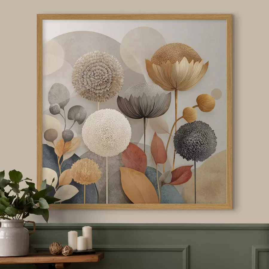 Fotobehang Amberkleurige bloemen f46788