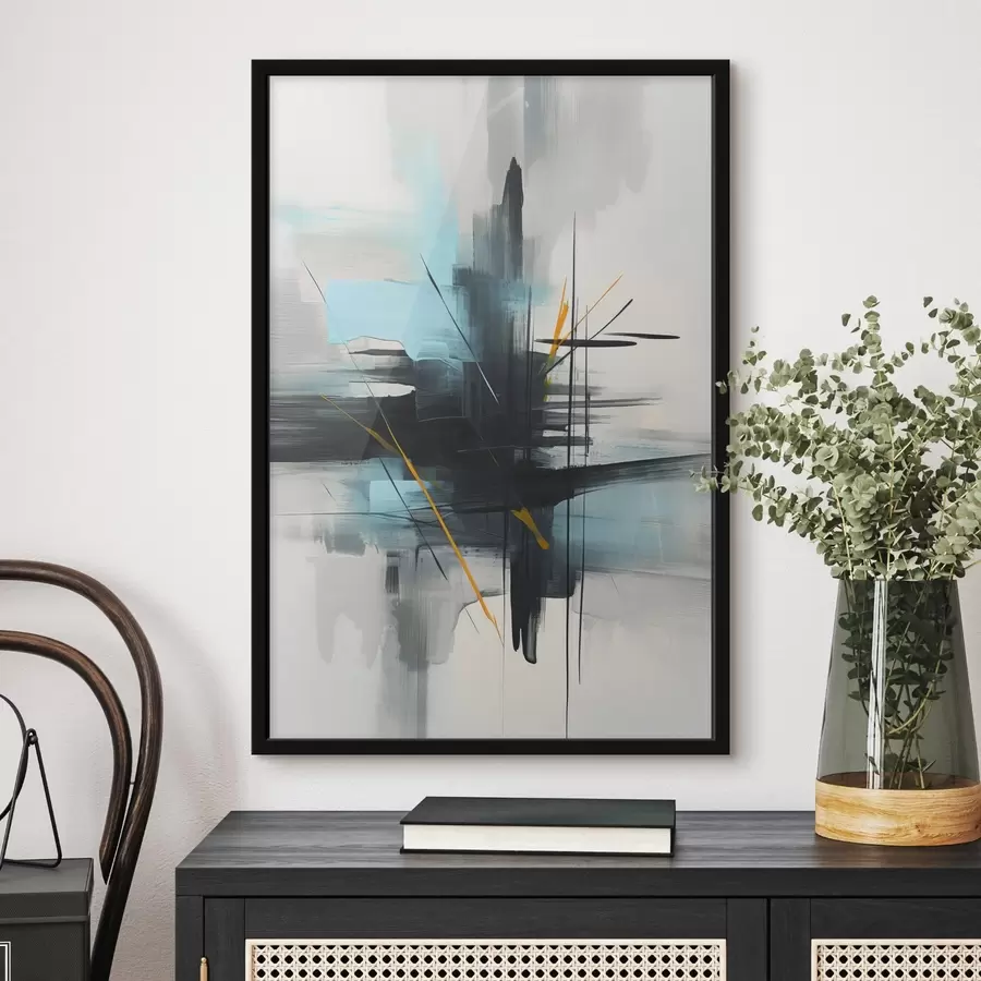 Fotobehang Abstractie met imitatie van spatten en penseelstreken f46789