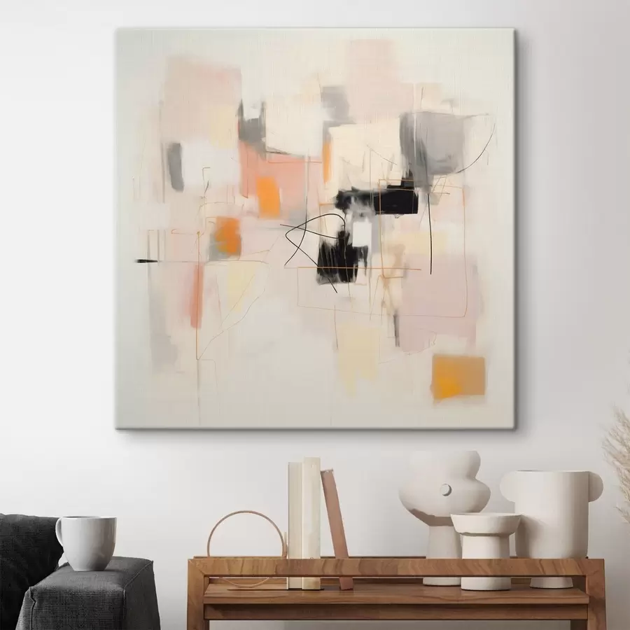  Schilderijen Minimalistische abstractie met zachte kleuren s46638