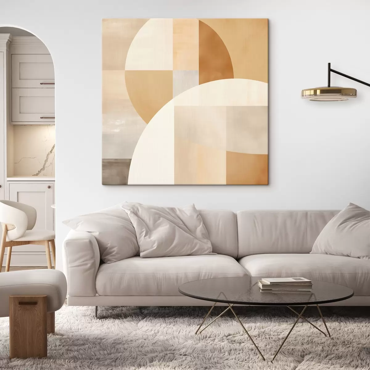  Schilderijen Artistieke geometrie in pasteltinten s46650