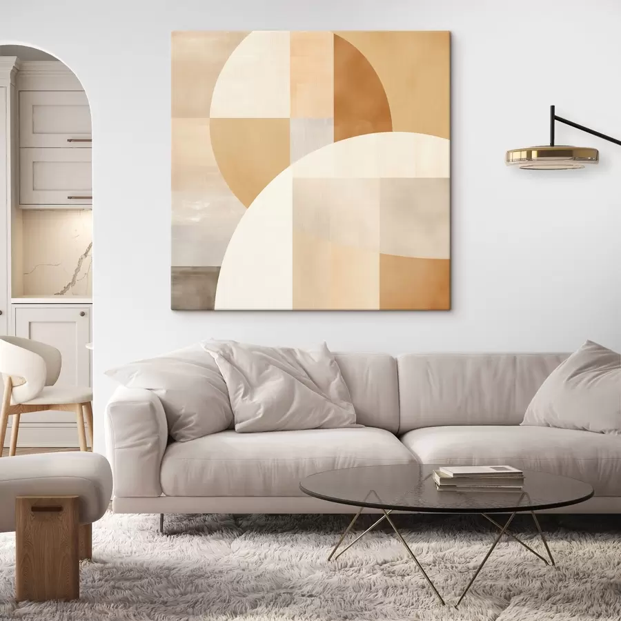  Schilderijen Artistieke geometrie in pasteltinten s46650