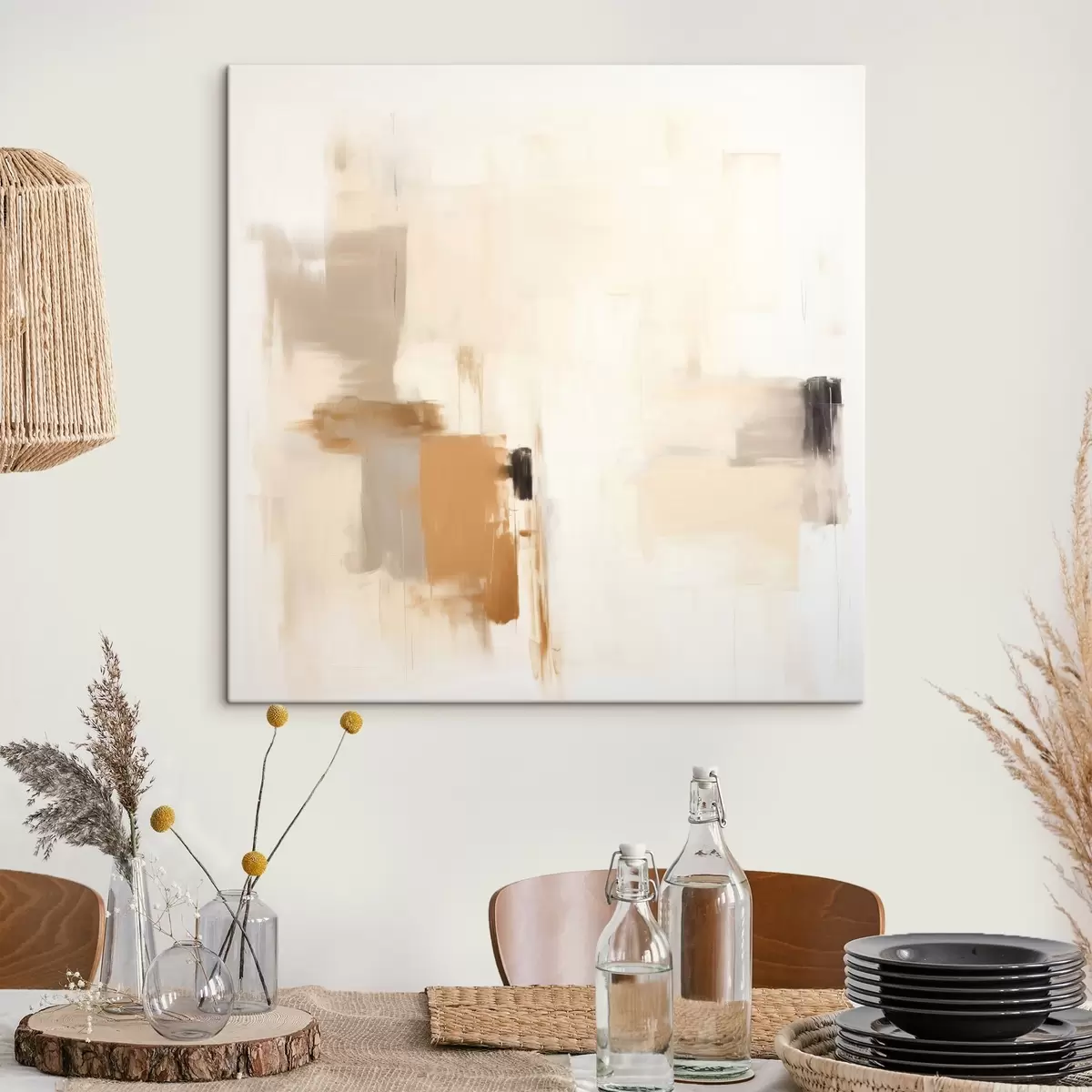  Schilderijen Abstractie met vage vormen in rustige tinten s46655