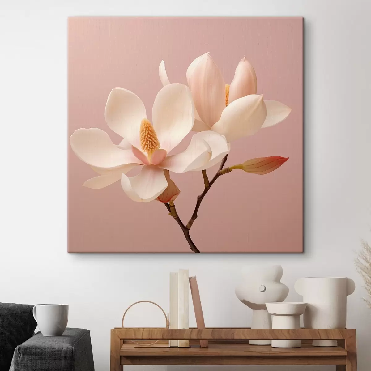  Schilderijen Delicate bloemblaadjes in een pastelkleurig palet s46666