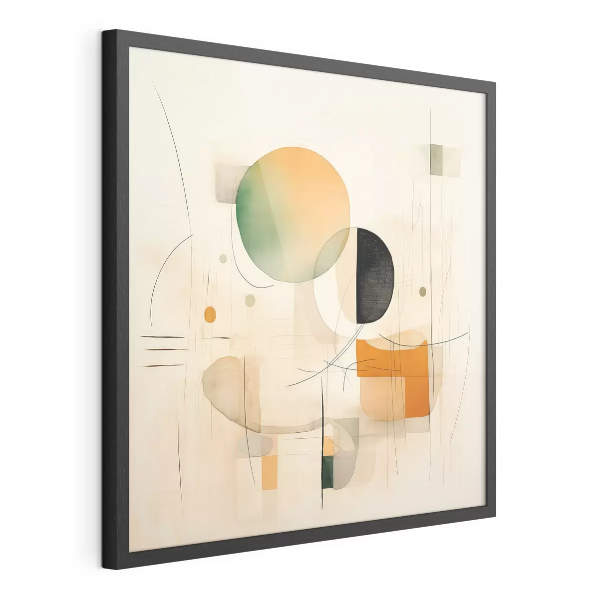 Poster Geometrische accenten in een zacht kleurenpalet in een moderne minimalistische stijl f46640