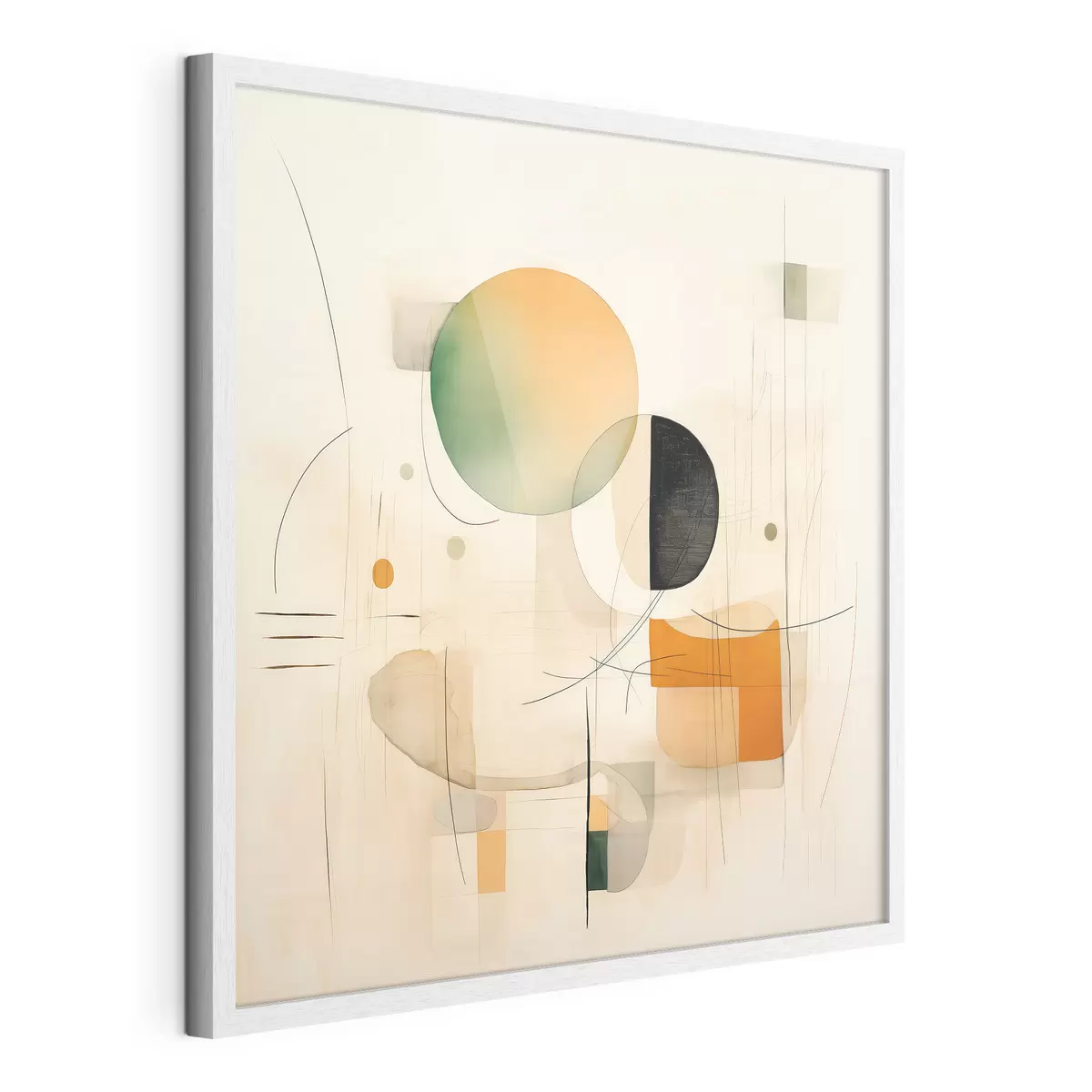 Poster Geometrische accenten in een zacht kleurenpalet in een moderne minimalistische stijl f46640