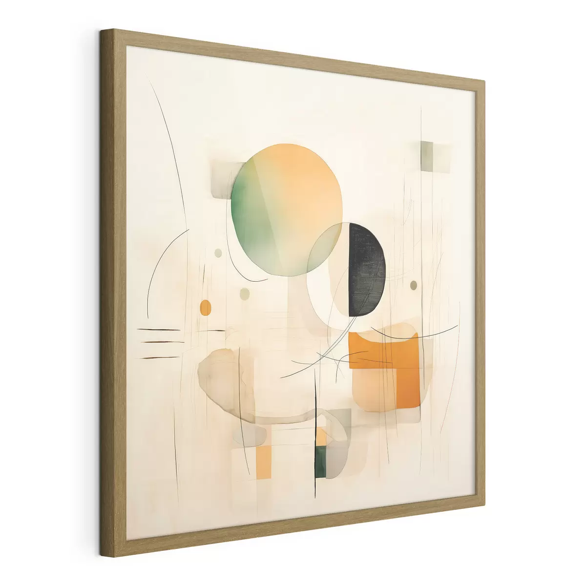 Poster Geometrische accenten in een zacht kleurenpalet in een moderne minimalistische stijl f46640