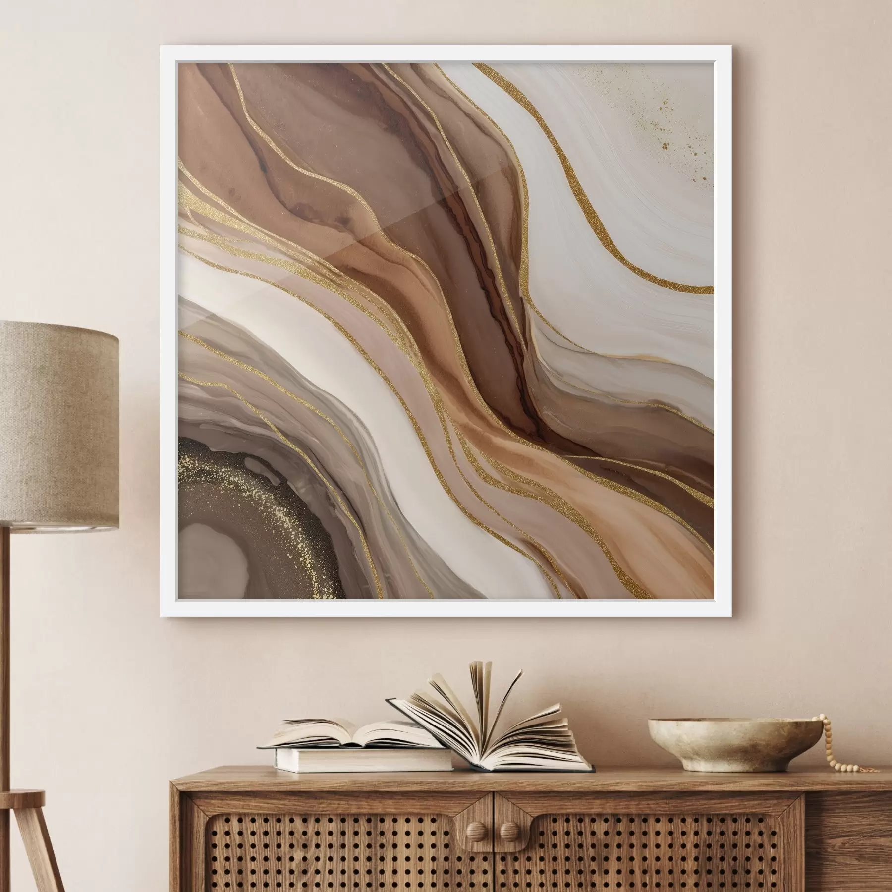 Fotobehang Stenen compositie in houttinten f46642