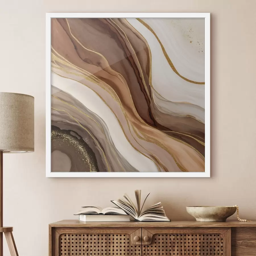 Fotobehang Stenen compositie in houttinten f46642