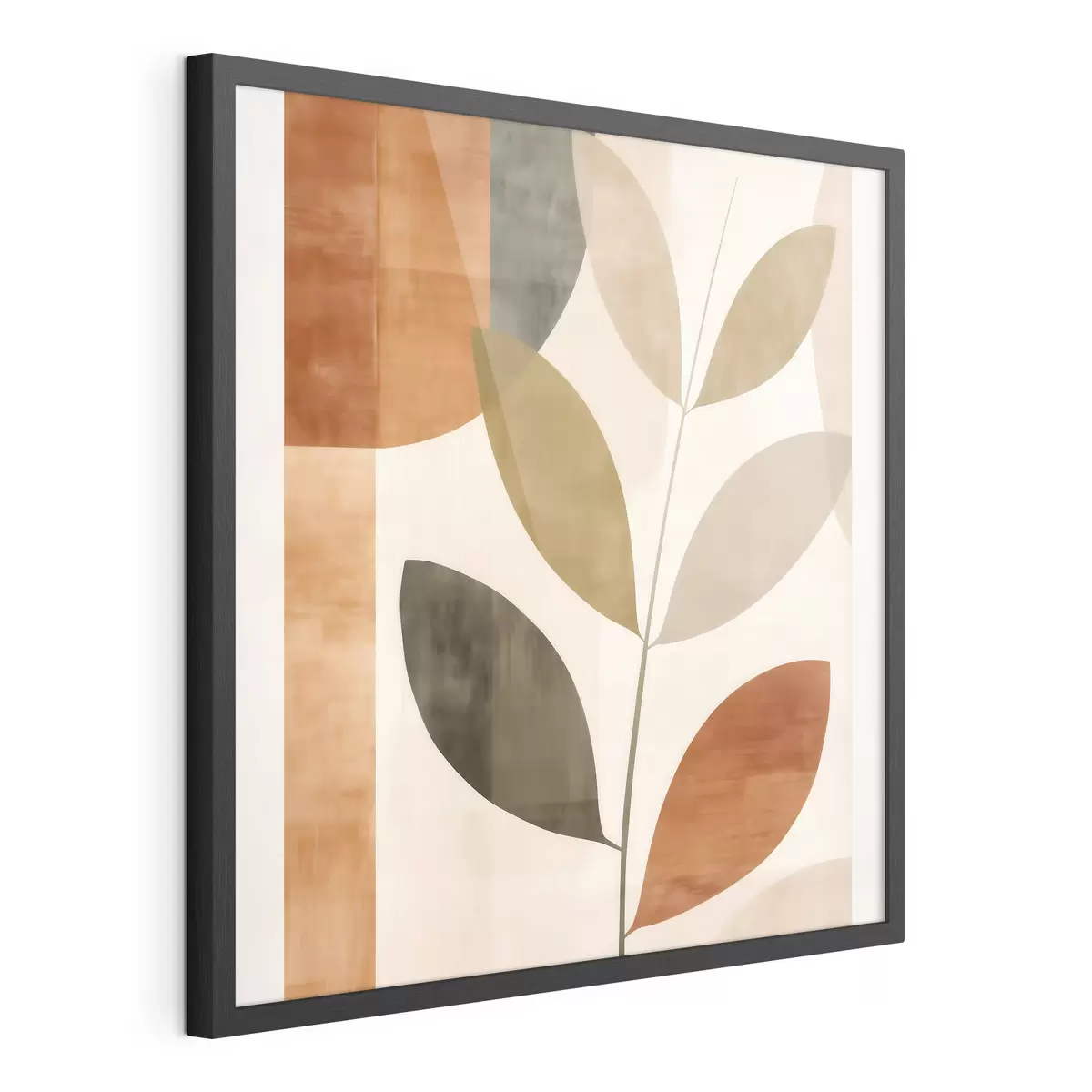 Poster Warme bladcompositie in een lyrische minimalistische stijl f46646
