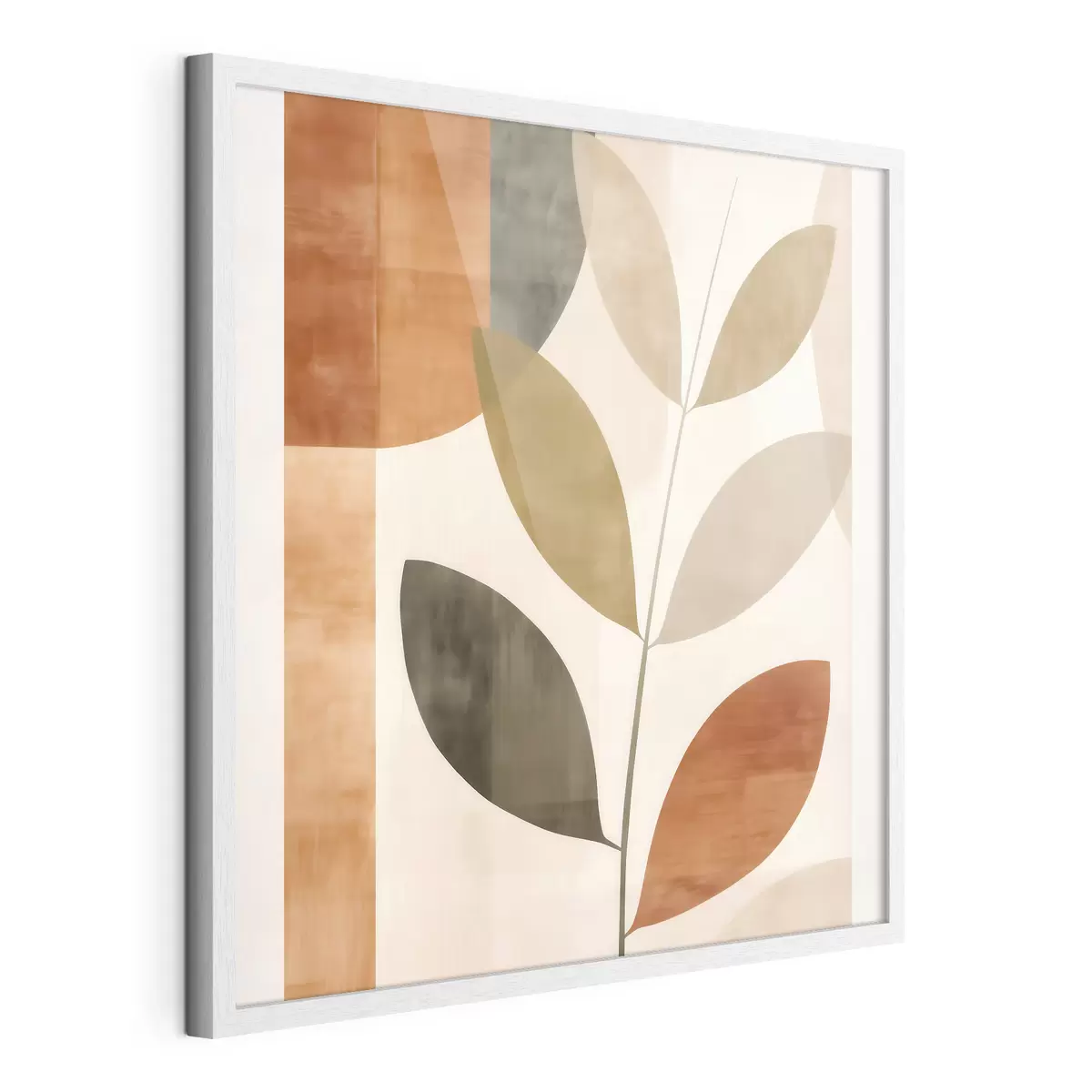 Poster Warme bladcompositie in een lyrische minimalistische stijl f46646