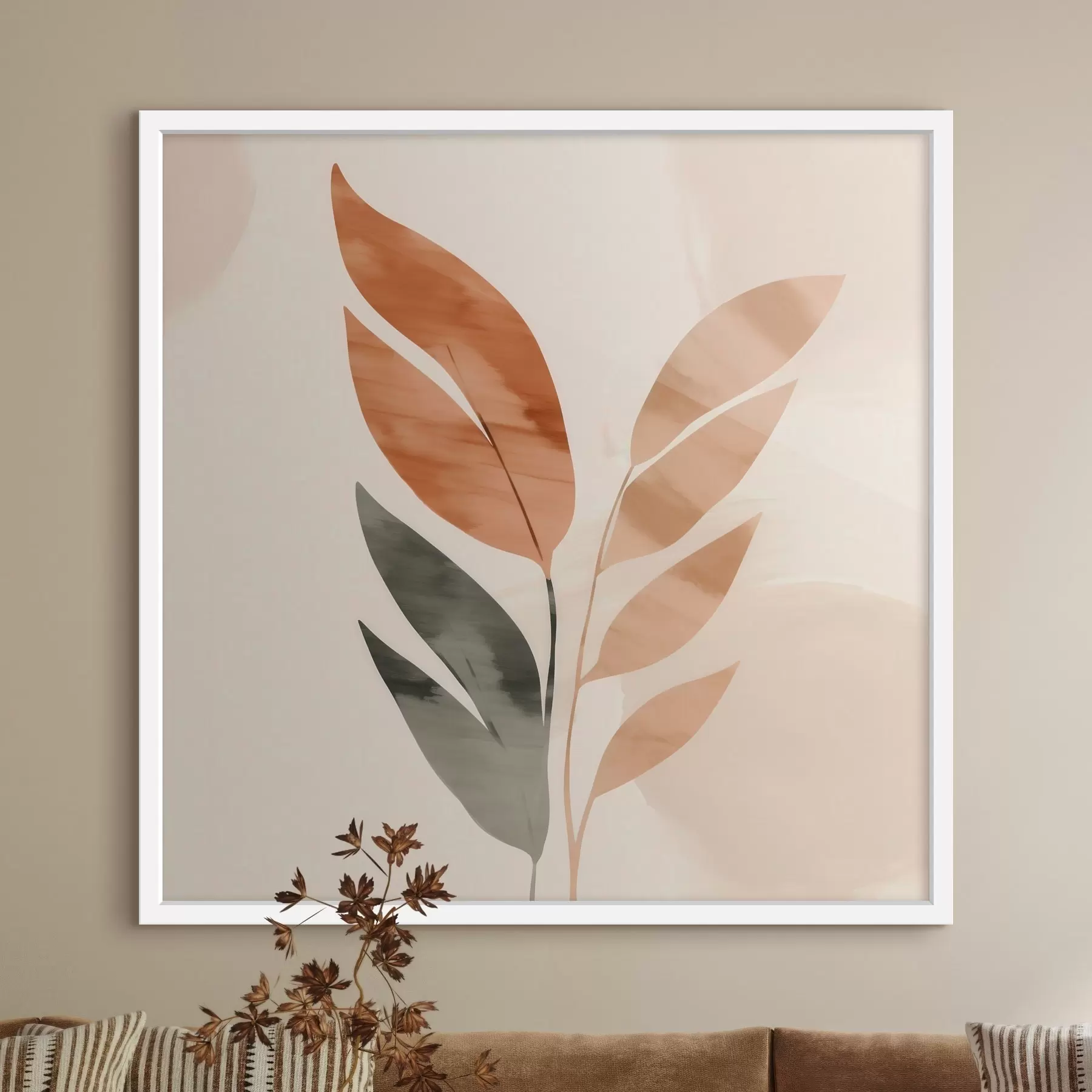 Fotobehang Botanische compositie in warme tinten f46647