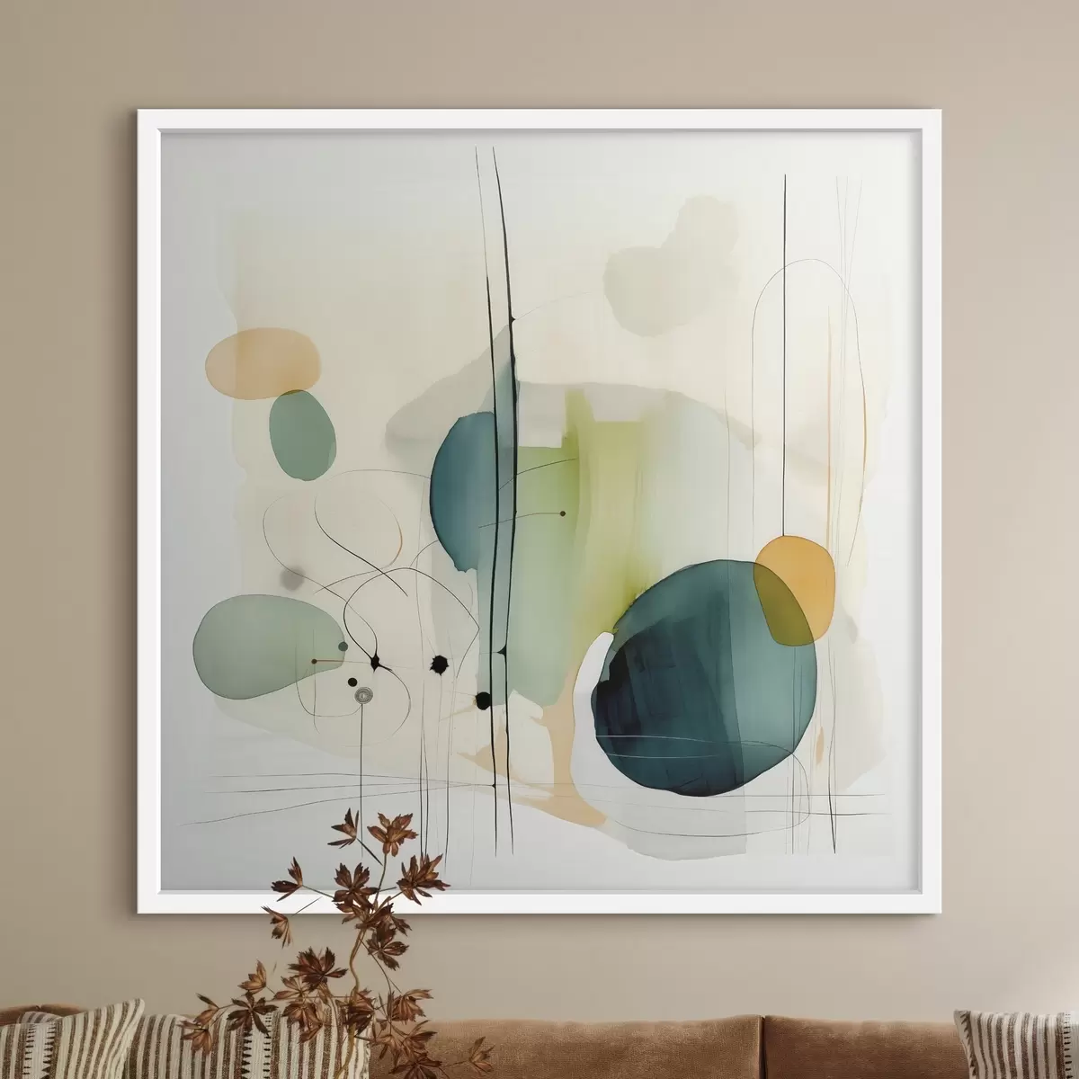 Poster Artistieke geometrie in zachte tinten f46649