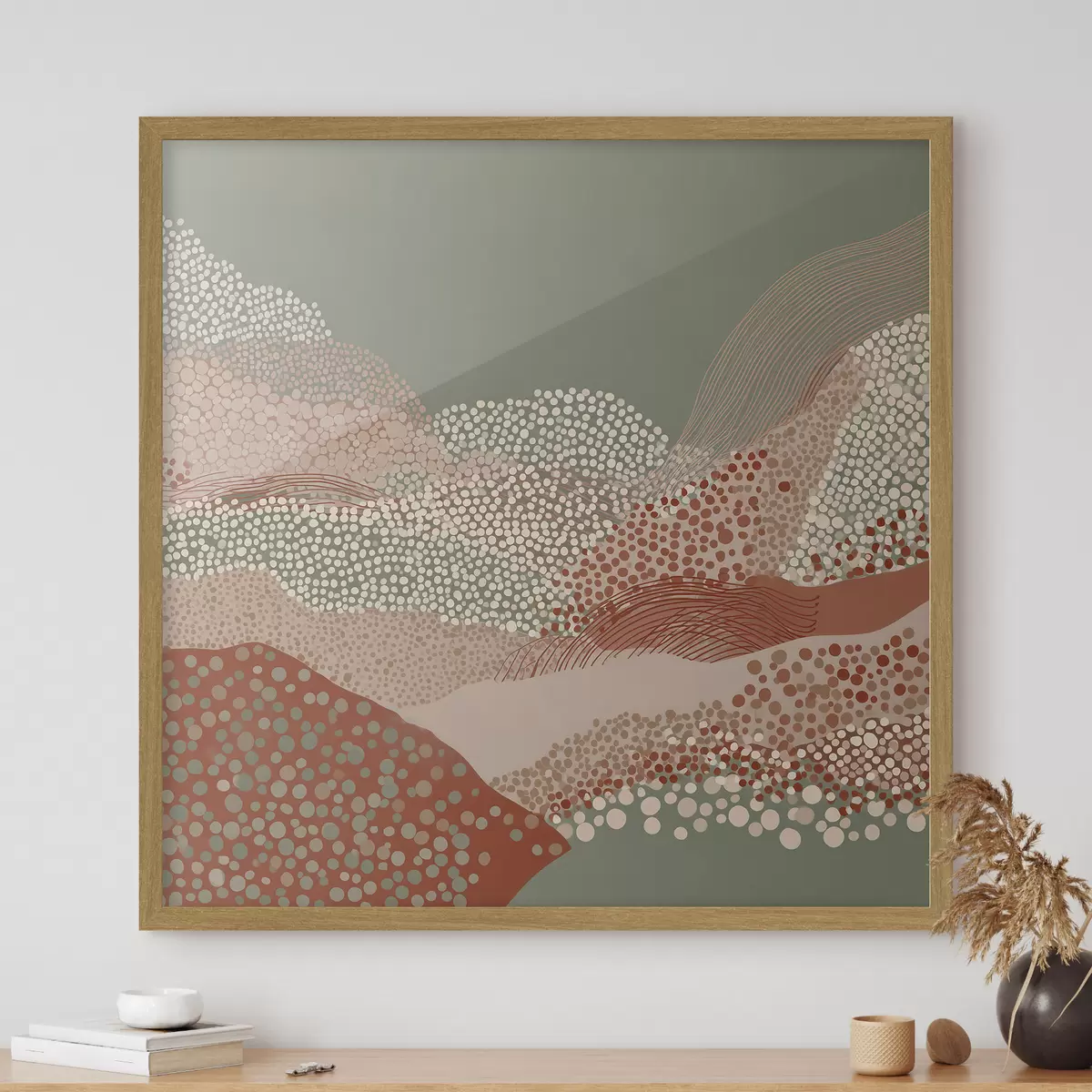 Poster Landschap in een gestileerde uitvoering f46652