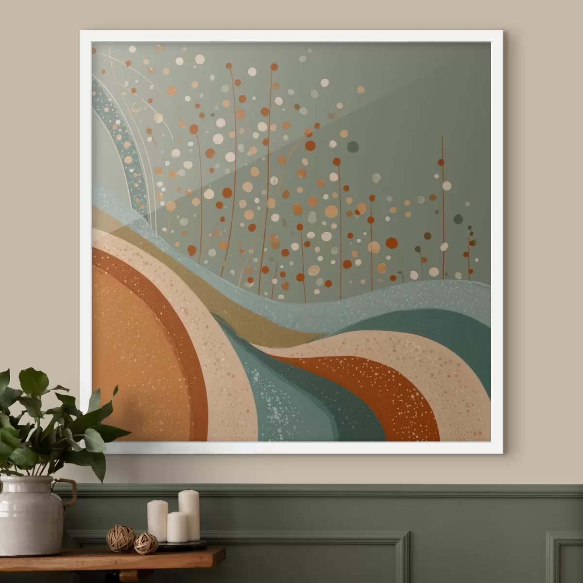 Poster Compositie met decoratieve kleine elementen f46653