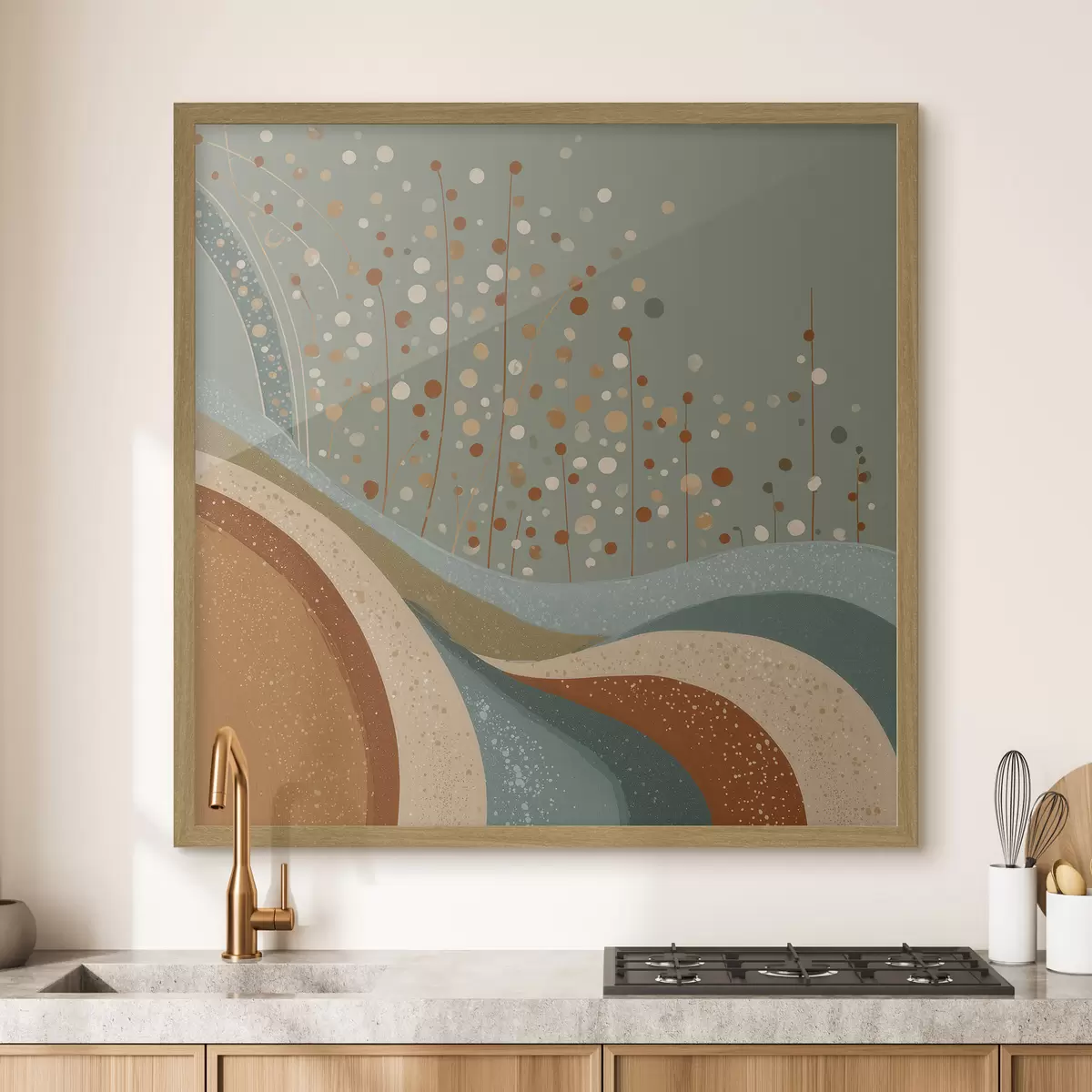 Poster Compositie met decoratieve kleine elementen f46653
