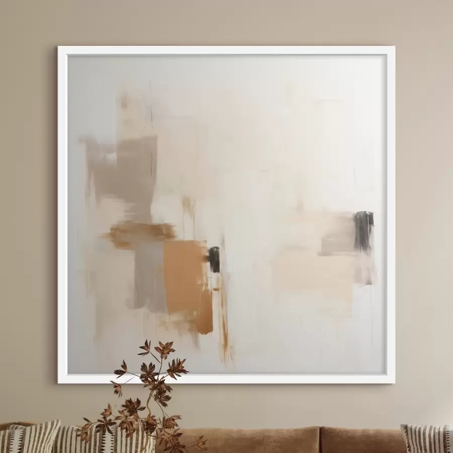 Fotobehang Abstractie met vage vormen in rustige tinten f46655