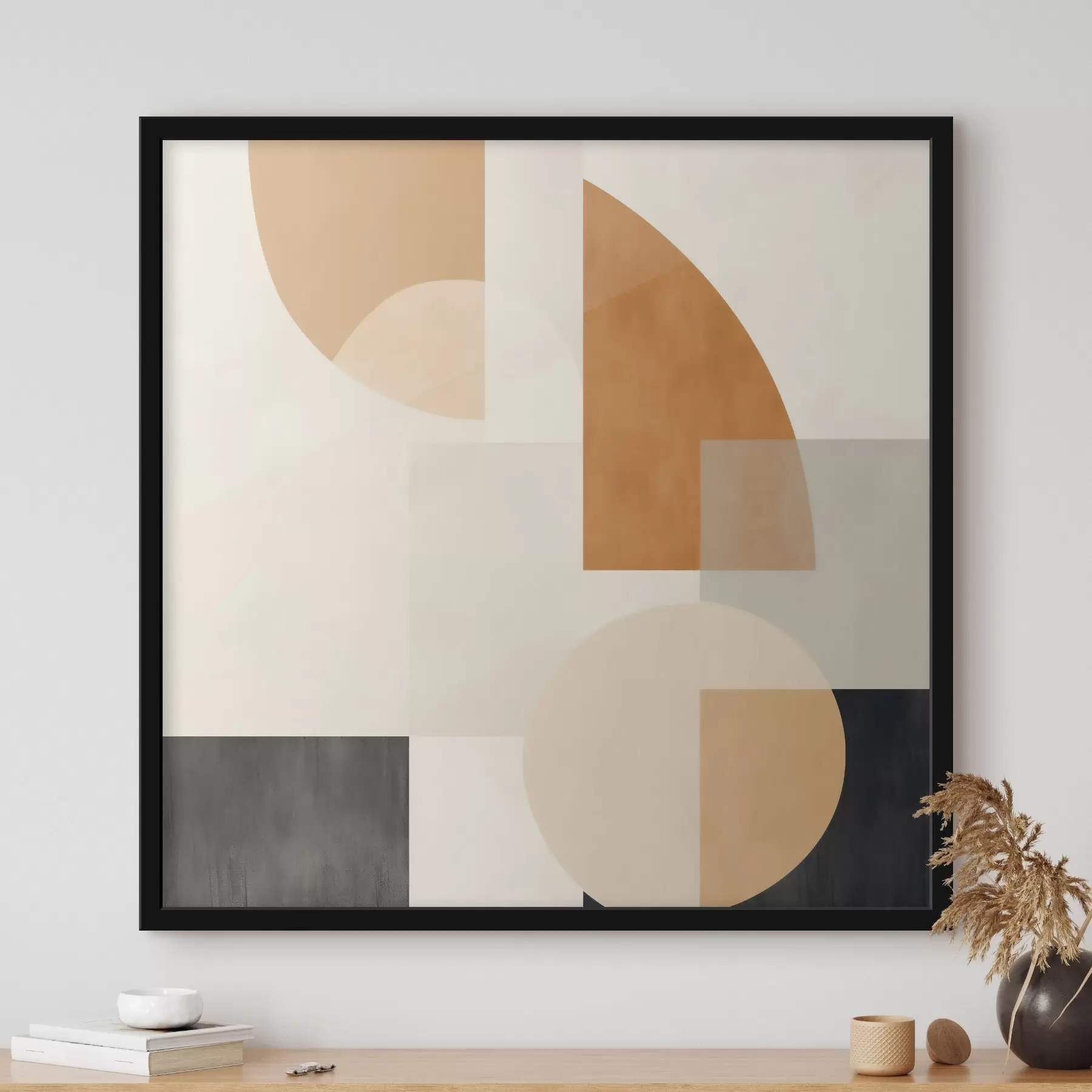 Fotobehang Artistieke geometrie die cirkelvormige en lineaire vormen combineert f46665