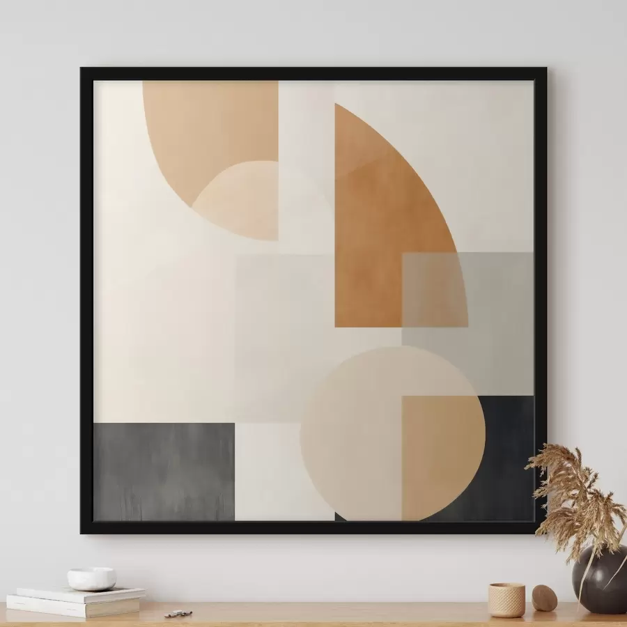Fotobehang Artistieke geometrie die cirkelvormige en lineaire vormen combineert f46665