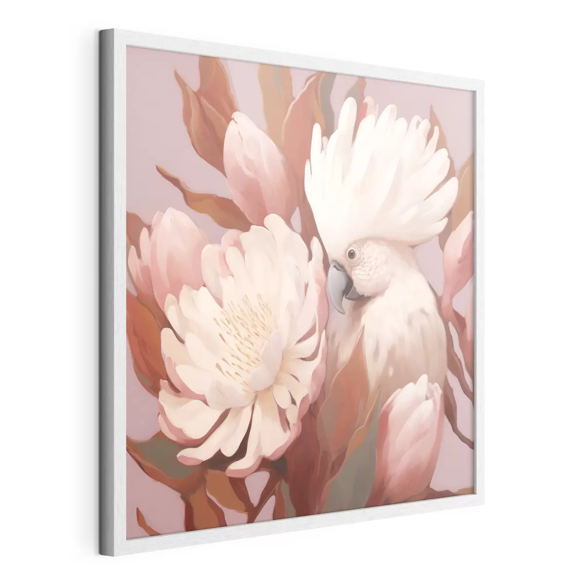 Poster Abstracte artistieke vogel in een bloemencompositie f46667