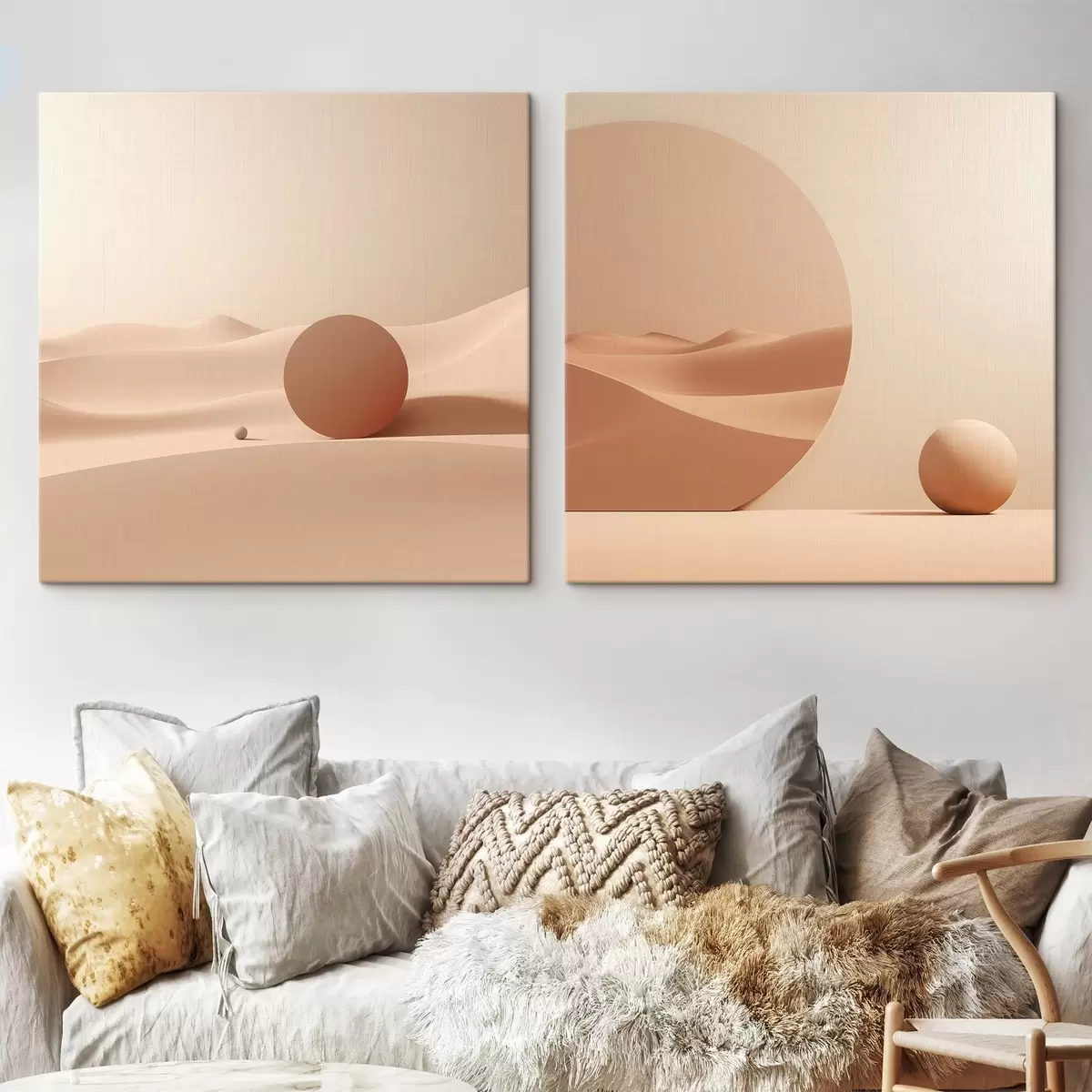  Schilderijen Compositie met rustige ruimtes en een geometrische vorm m00990