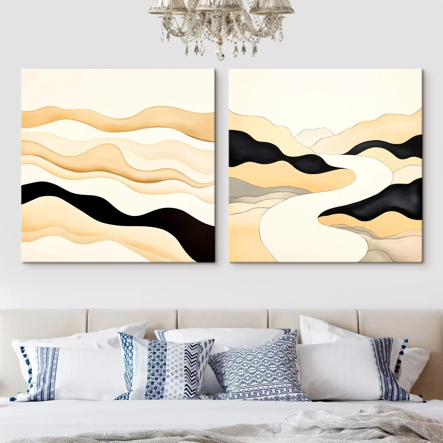  Schilderijen Abstracte vormen geïnspireerd door natuurlijke ritmes m00992