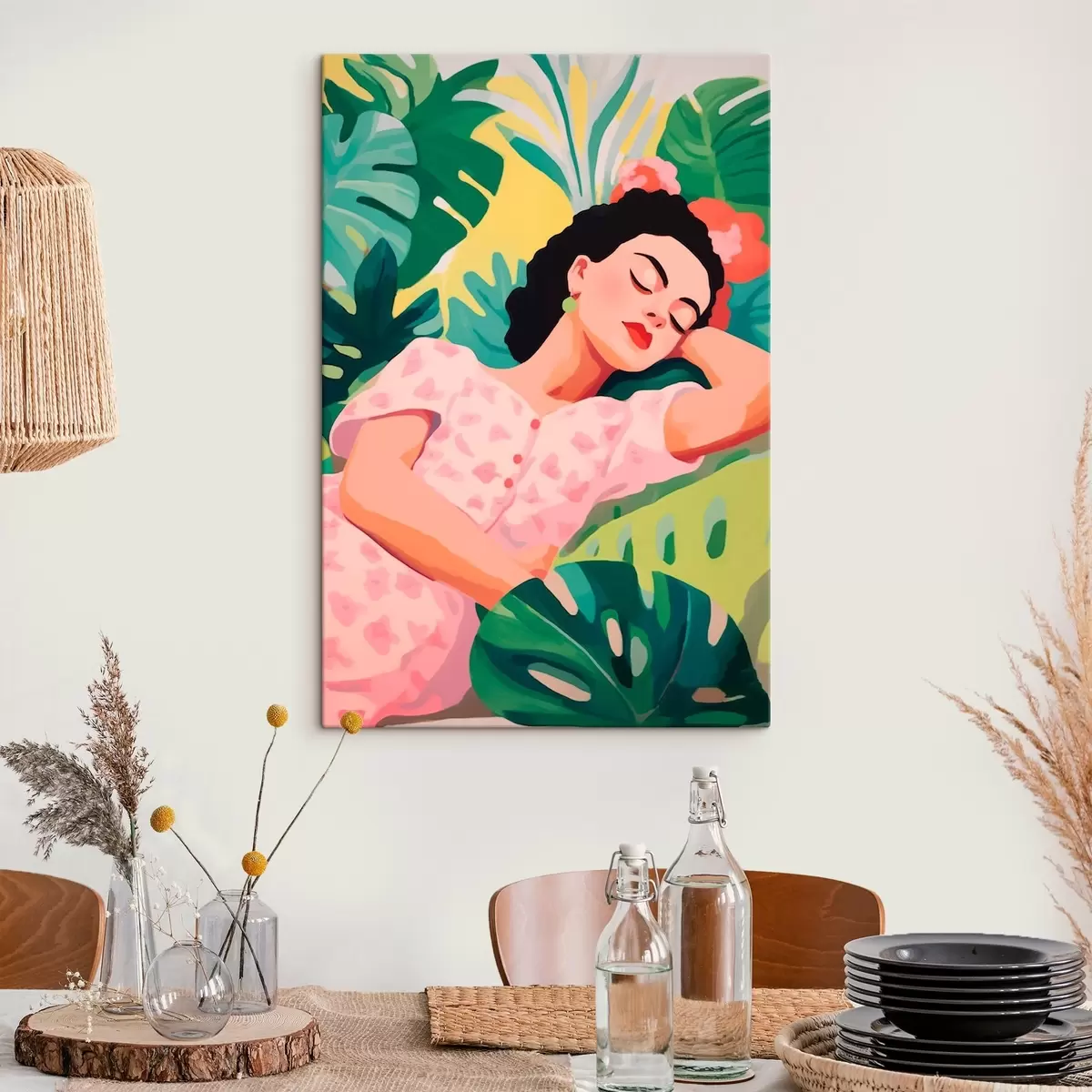  Schilderijen Meisje in bladeren s46807