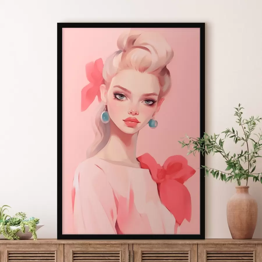 Fotobehang Meisje in het roze f46804