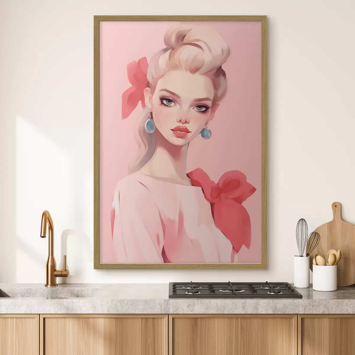 Poster Meisje in het roze f46804
