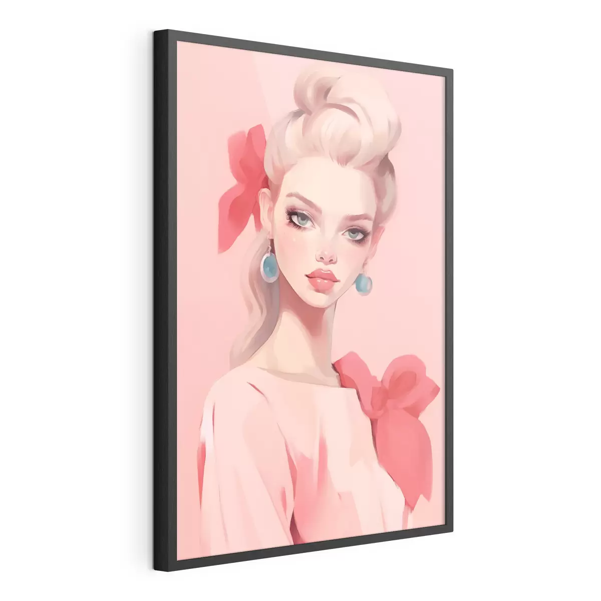Poster Meisje in het roze f46804
