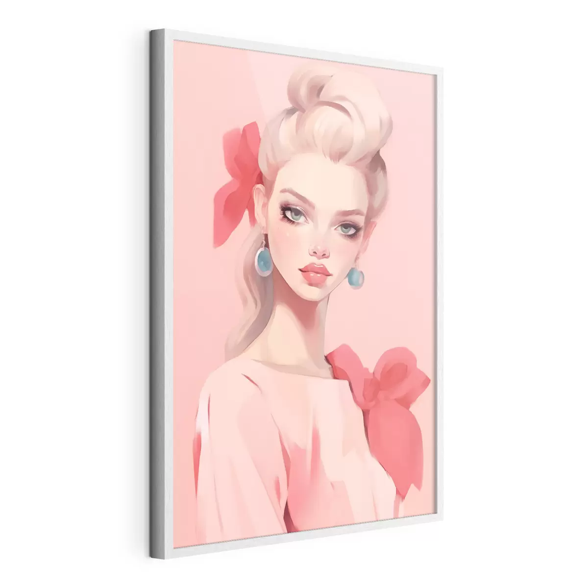 Poster Meisje in het roze f46804